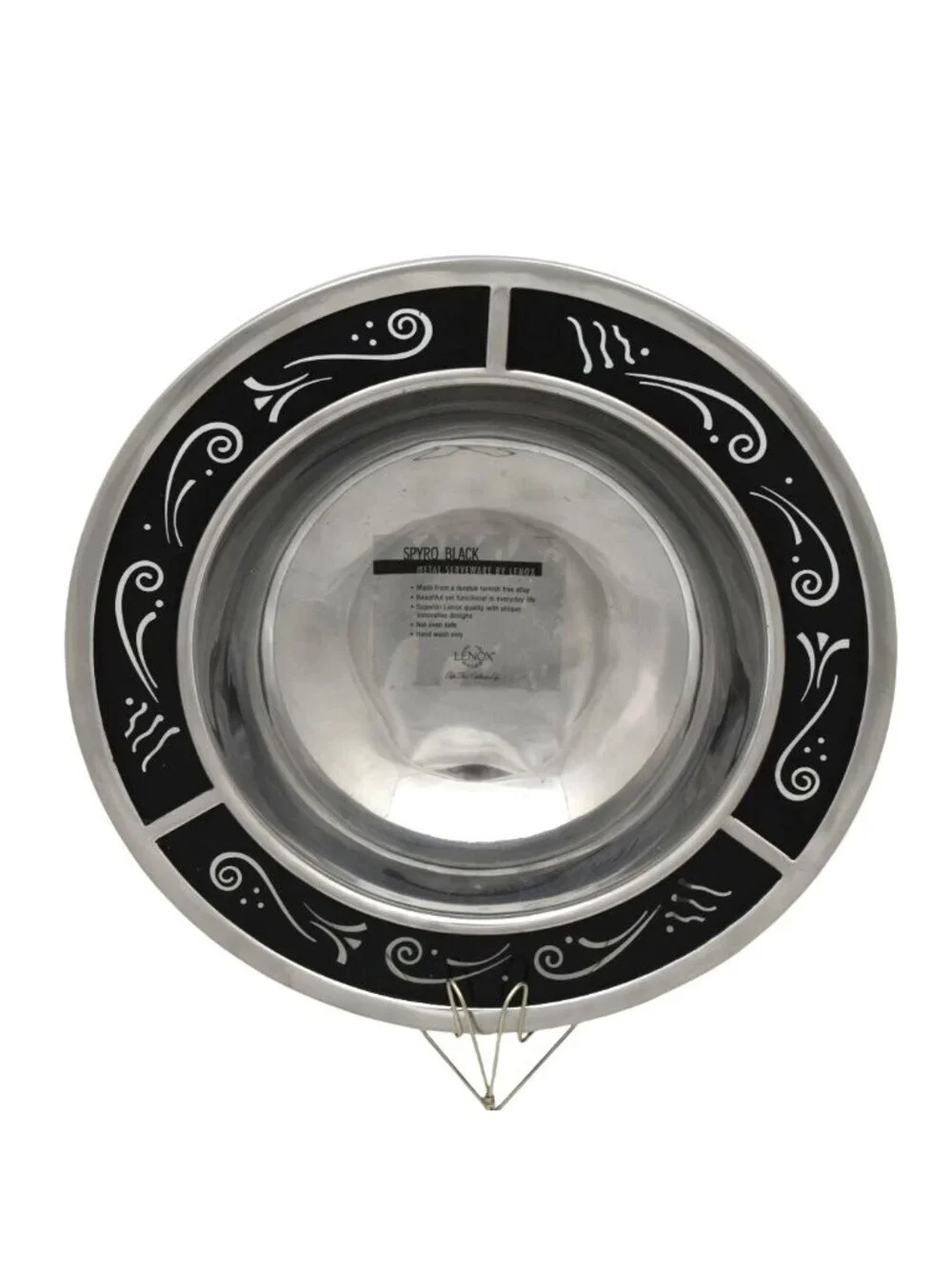 Lenox Spyro Black Metal 13 Inch Serving Bowl With Box New
